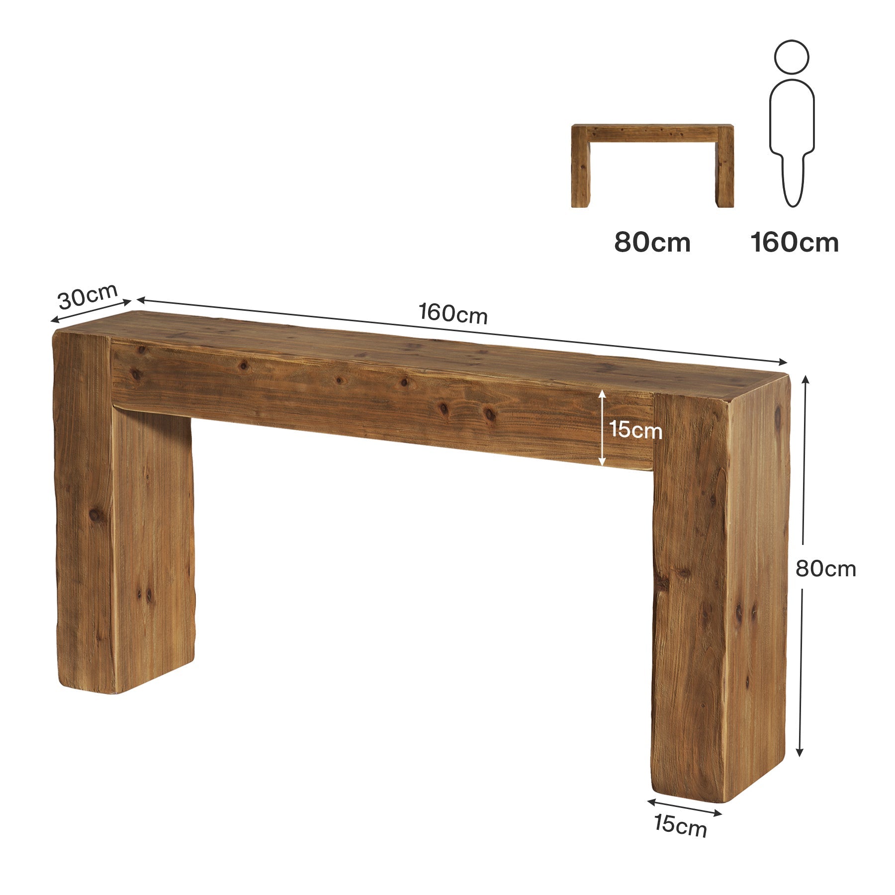 Tribesigns Console en bois de 160 cm, table de canapé rustique pour entrée