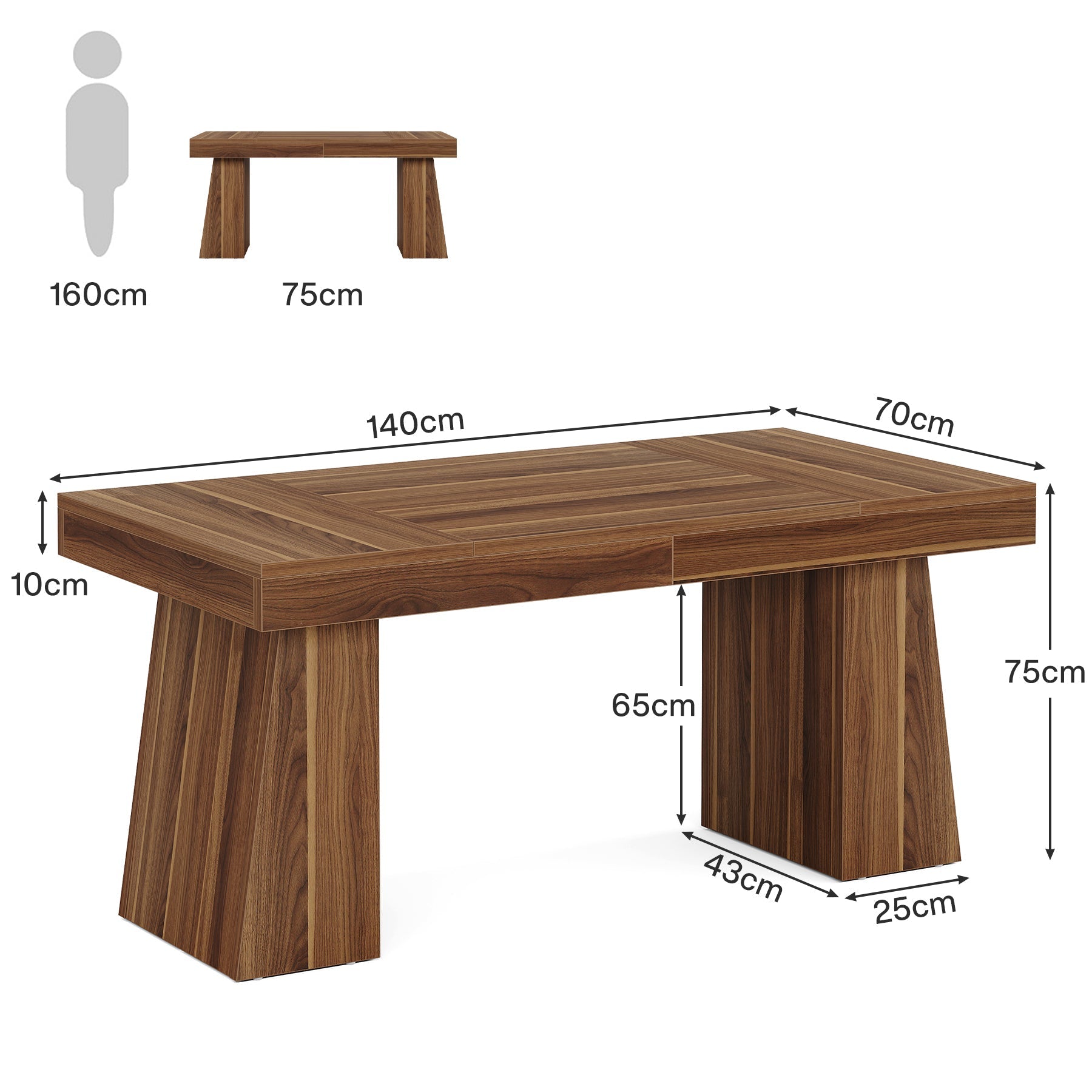 Tribesigns Table à manger 140 cm, Table de cuisine en bois pour 4 à 6 personnes