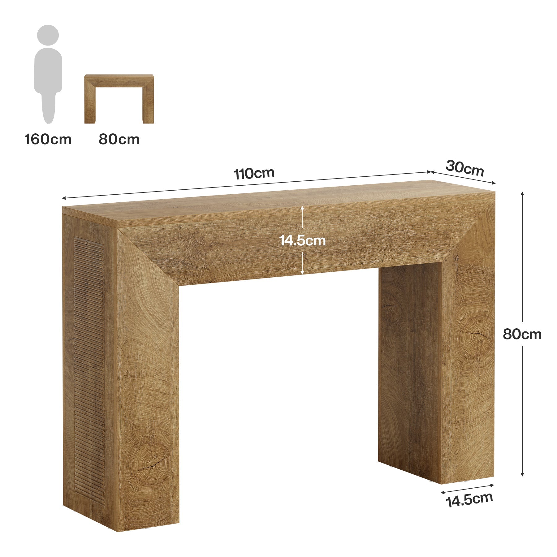Tribesigns Console pour l'entrée, Table d'appoint étroite de 110 cm de long style campagnard