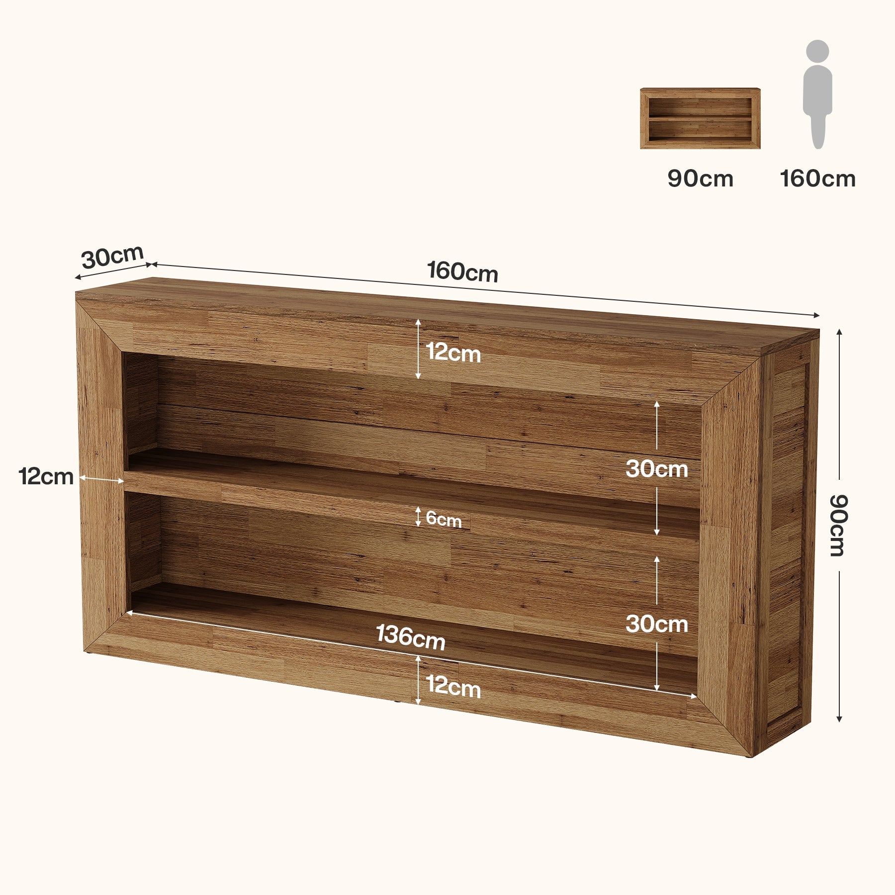 Tribesigns Console de 160 cm, Table de Canapé avec Rangement Ouvert à 2 Niveaux