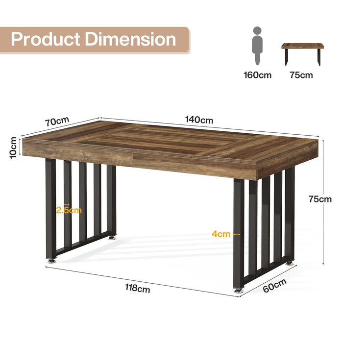 Tribesigns Table à Manger Rectangulaire de 140 cm pour 4 Personnes, Idéale pour la Cuisine
