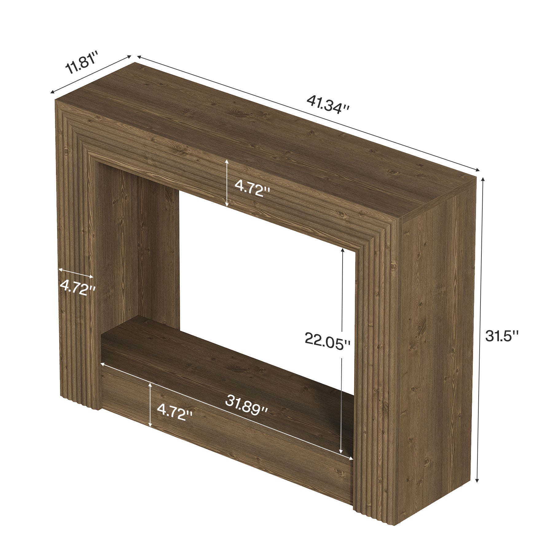 Tribesigns Console Rustique de 105 cm, Table de Canapé à 2 Niveaux avec Rangement
