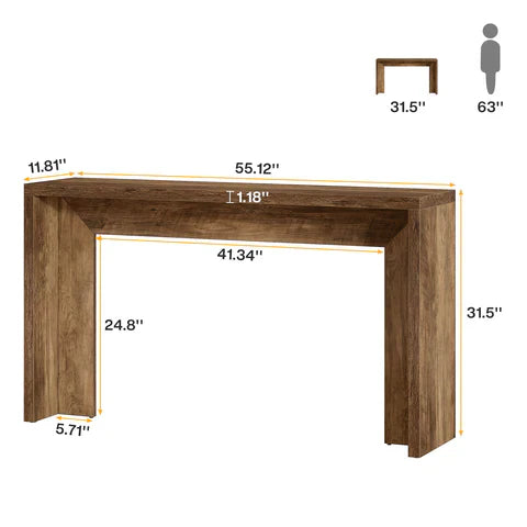 Rustieke consoletafel van 140 cm, boerenbanktafel, haltafel