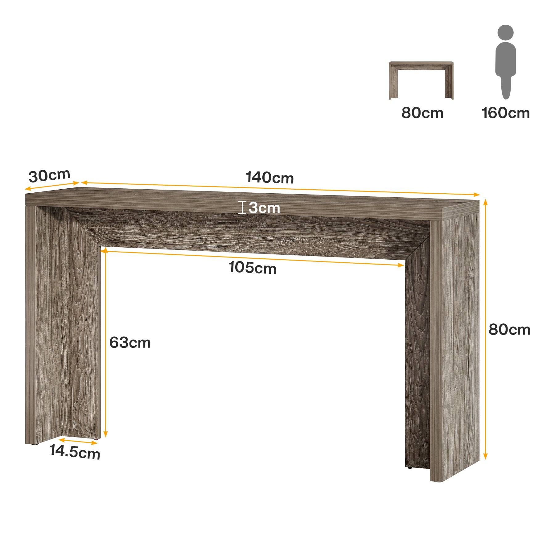 Tribesigns Console style campagne 140 cm, Table d'entrée étroite avec rangement