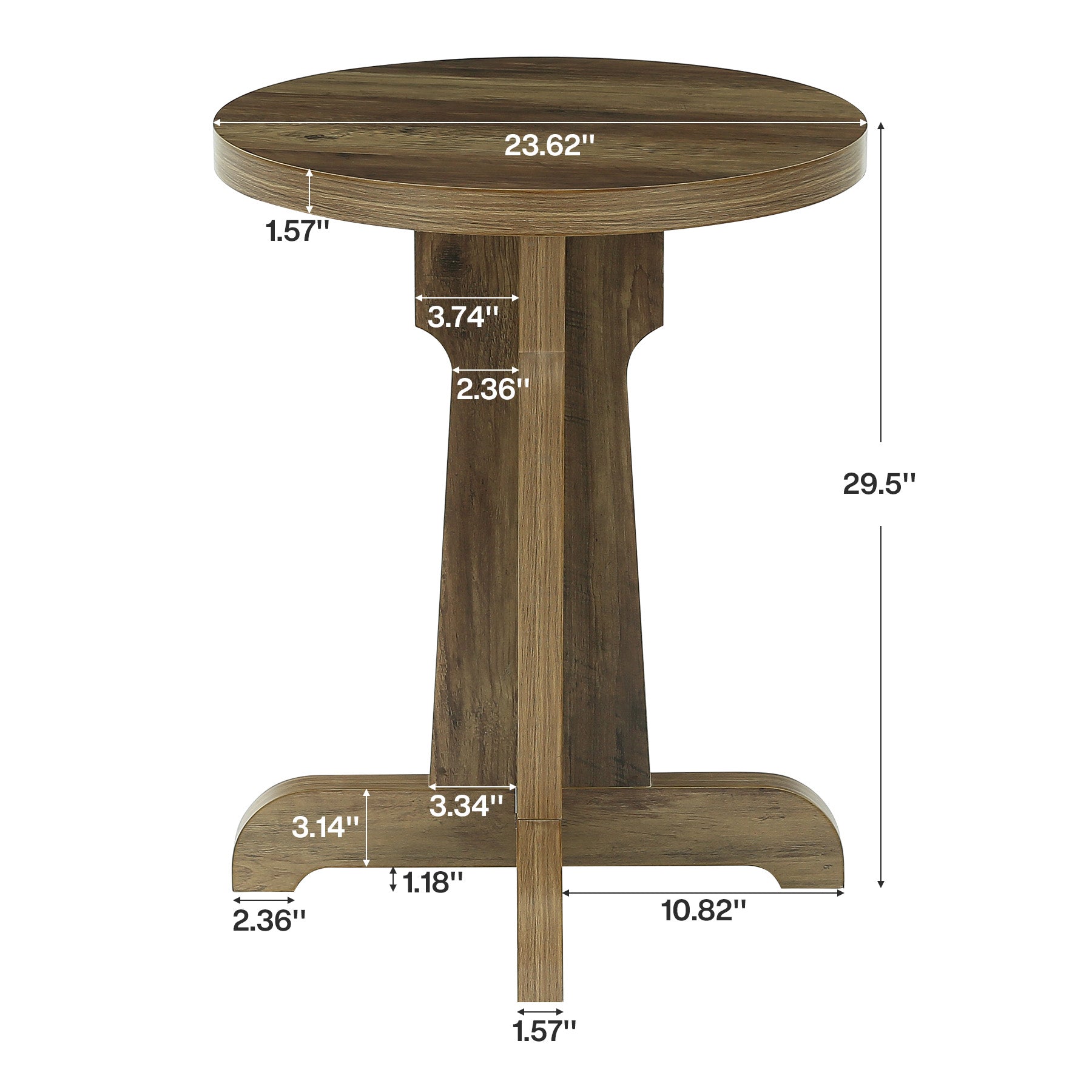 Tribesigns Table à manger ronde de 60 cm, table de bistrot stable avec plateau épais