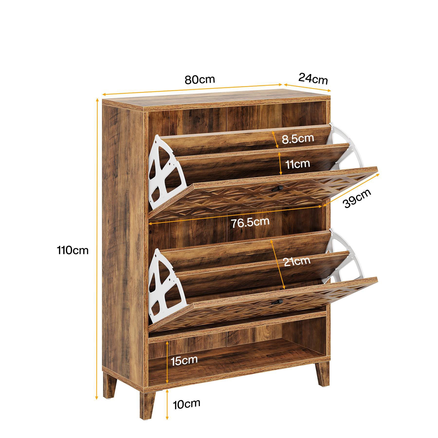 Tribesigns Schoenrek 80 cm met 2 kantelbare laden