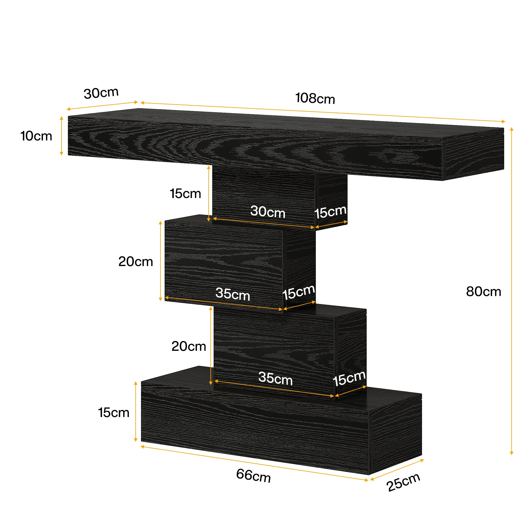 Tribesigns Console de 108 cm, Table de canapé en bois Table d'appoint avec base géométrique