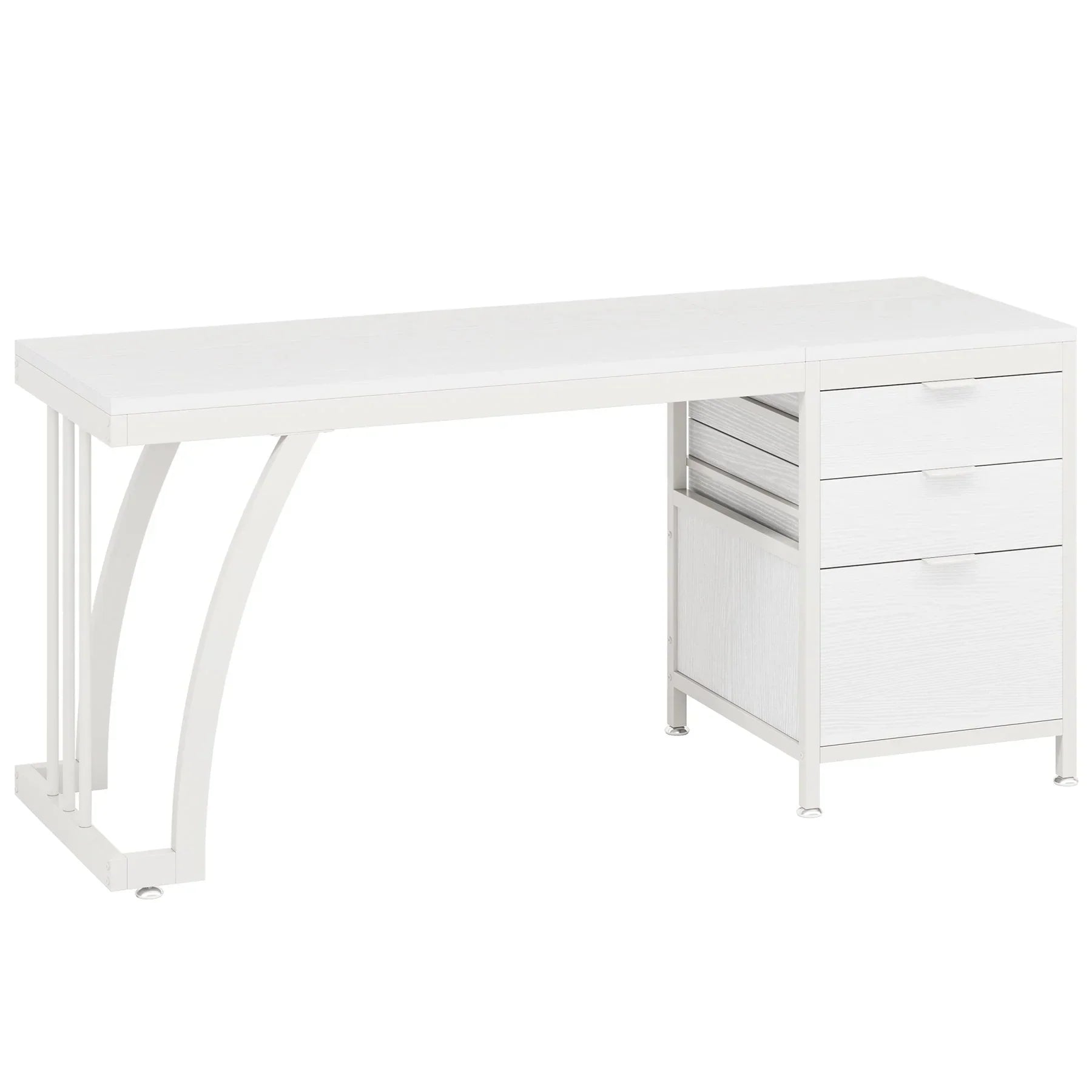 Tribesigns Bureau informatique industriel, Bureau 150 cm avec armoire à tiroirs réversible